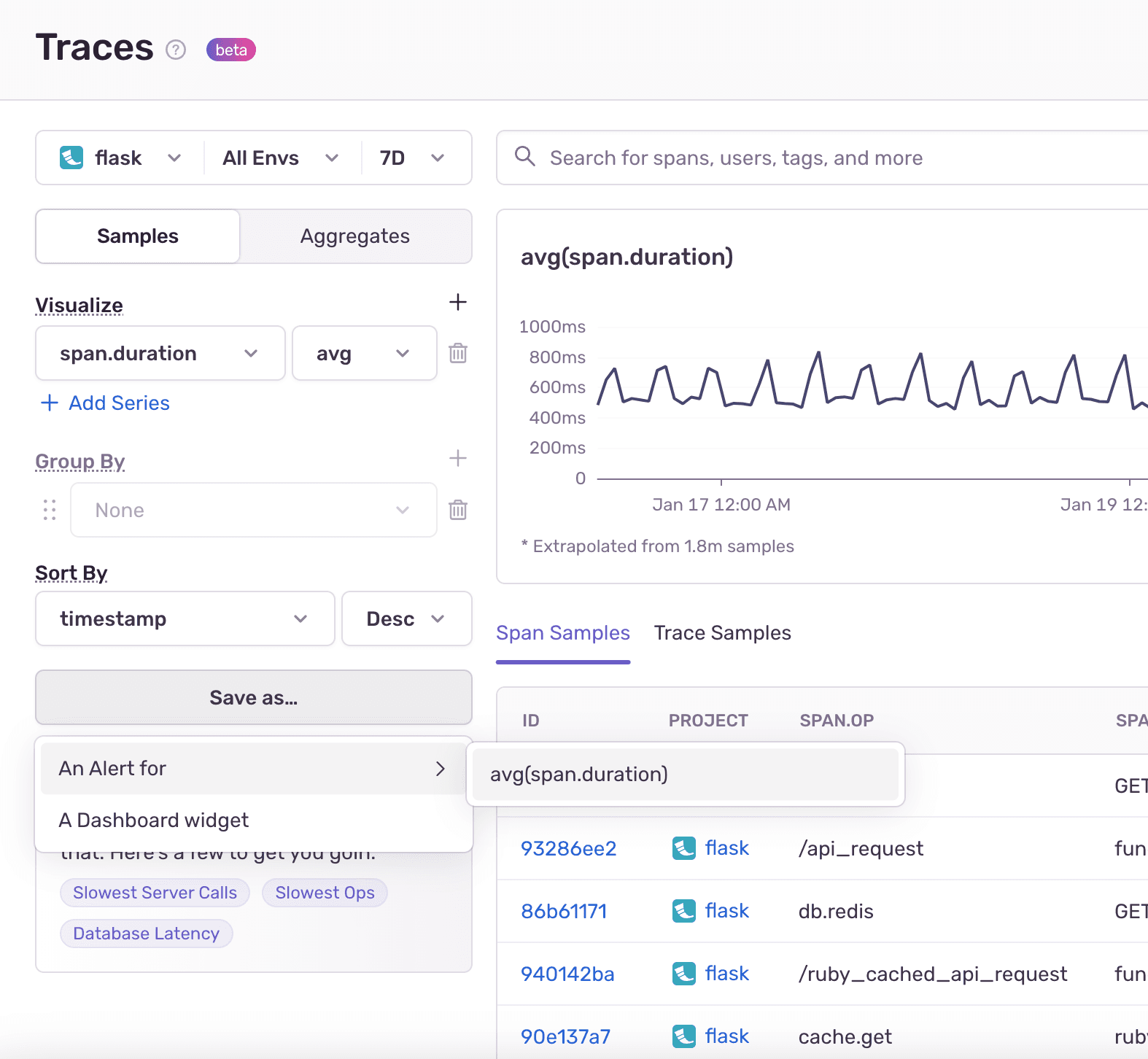 Trace Explorer Screenshot